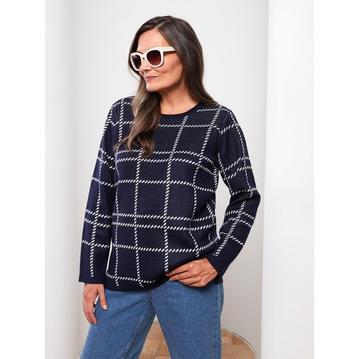 LC Waikiki Crew Neck Patterned Long Sleeve Women's Knitwear Sweater