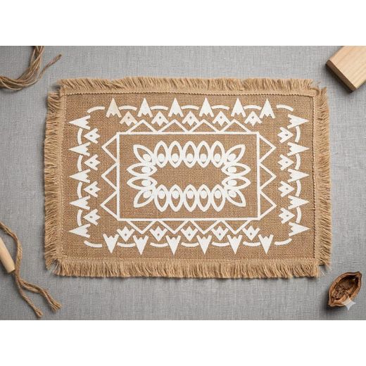Generic A rectangular burlap coaster.1pcs - image 2