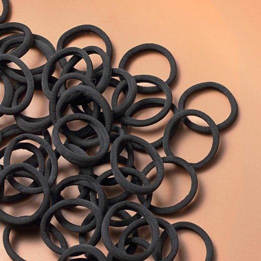 Generic Seamless 8Mm High Elastic Cotton Stretch Hair Ties Bands Rope Ponytail Holders - Black -20 Pieces - image 4