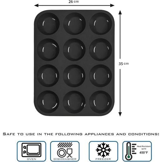 Generic Cake Mold - 12-Cup Non-Stick Cake Mold for Easily Bake Cakes and Mini Cakes Every Time. Dishwasher Safe and Durable.
