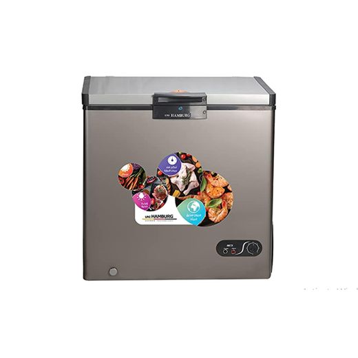 Hamburg Chest Freezer CF-350-ss - 350 Liters - Silver Stainless Steel