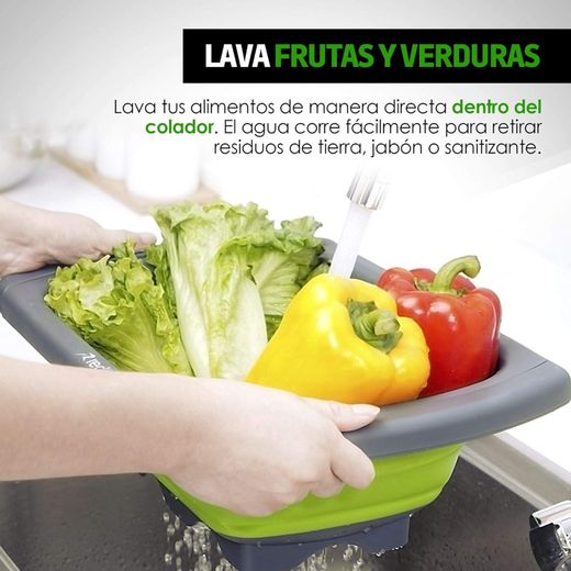 Generic Silicone Strainer with Handle for Sink, Colander for Vegetables, Pasta, Meat, Fruits, Practical and Durable, Extendable, Easy to Use and Environmentally Safe - image 4