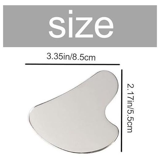 Generic Gua Sha Scraping Massage Tool Stainless Steel Massage Facial Tool Heart-Shaped Gua Sha Stone For Face Neck Body Wrinkle And Anti Aging SSPSG2 - image 2