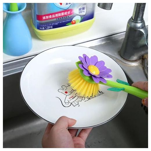 Generic Kitchen Brush For Cleaning Pots Pans & Washing Dishes Sunflower Brush - image 3