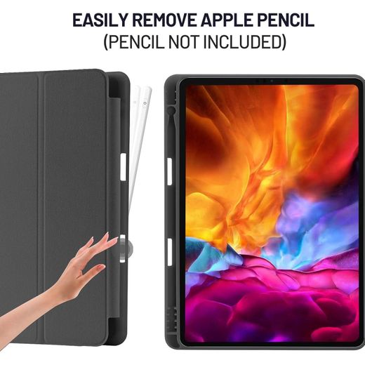Generic Case Cover Compatible with iPad 9 8 7 Generation (10.2 Inch, 2021/2020/2019), Supports Pencil Charge 2nd Gen, Car Wake Up / Sleep (Black) - image 2
