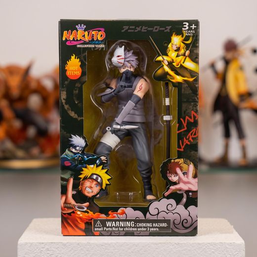Anime Heroes Naruto Kakashi Hatake Anbu Figure – Height approx. 18 cm – Grey Vest & Cat Mask Design – Dynamic Battle Poses – Includes Katana Sword & Kunai – Premium Window Packaging – Safe Durable PVC Gift for Fans & Kids