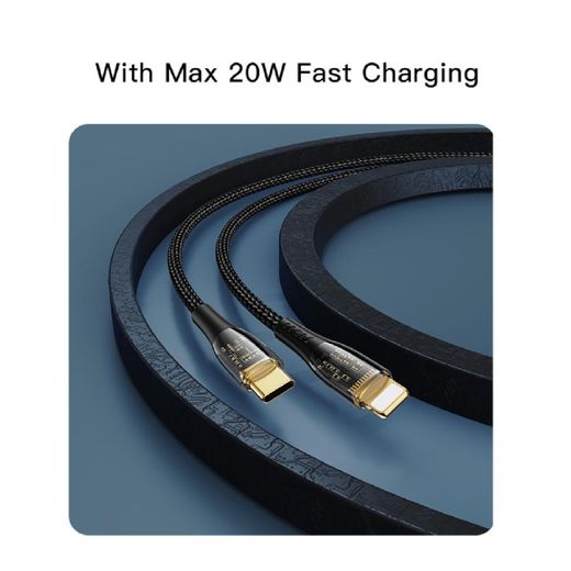 Yesido CA102 2M Length Nylon Braided Type-C To Lightning PD Fast Charging Data Cable - Black - image 2