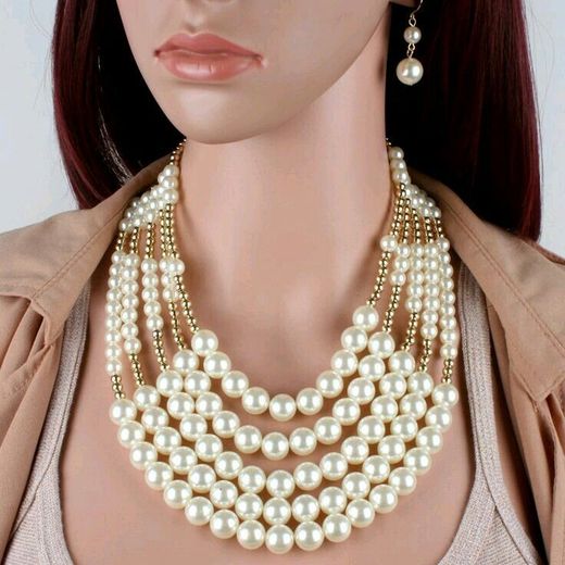 A Beautiful Necklace and Earrings  of Woman - Mix Louly and Hematite Stone