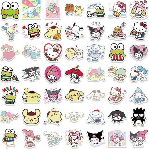 Generic 100Pcs Sanrio Stickers, Anime Stickers, Helllokittty Stickers MyMelody&Kuromi Cute Stickers Pack Kids Waterproof Sticker Aesthetic Vinyl Stickers, Skateboard Stickers for Teens Girls Kids - image 2