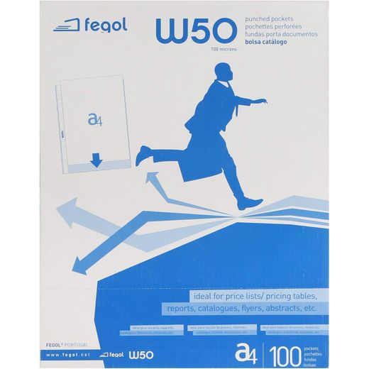 Fegol Visual W50 A4 U-Shaped File Folder, 100 Pieces - Clear - image 2