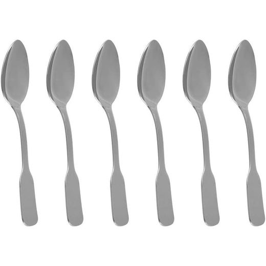 Stainless Steel 6 Piece Spoon Set, Silver 6