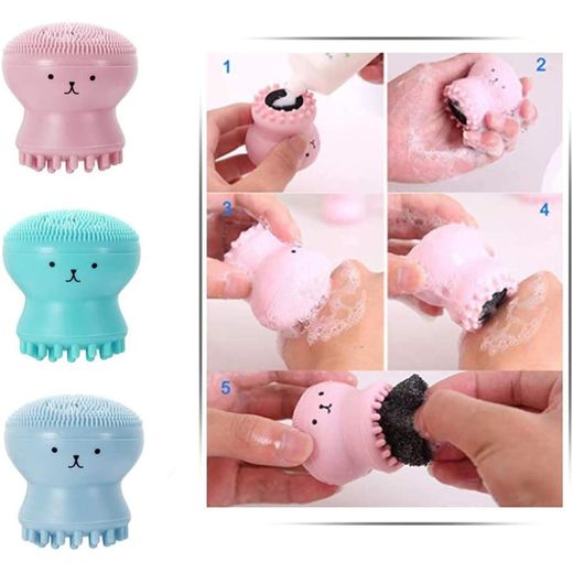 Generic Facial Cleansing Brush Silicone Handheld Face Brush Face Exfoliating Massager Face Scrubber for Deep Cleaning Skin Massage For Exfoliating, Massage, Cleansing Soft Brush 3 Pack - image 3