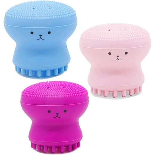 Generic Facial Cleansing Brush Silicone Handheld Face Brush Face Exfoliating Massager Face Scrubber for Deep Cleaning Skin Massage For Exfoliating, Massage, Cleansing Soft Brush 3 Pack - image 4
