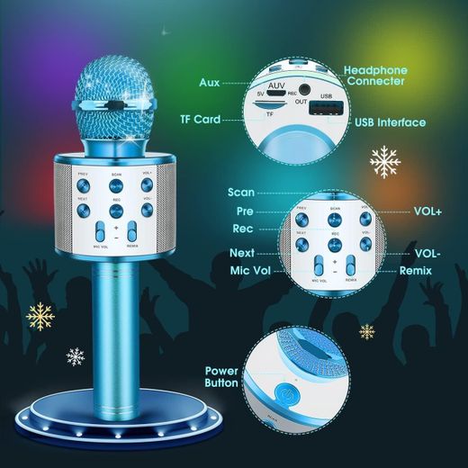 Generic Wireless Microphone - Karaoke Toy for Children 3-12 Years, Gift for Girls - image 3