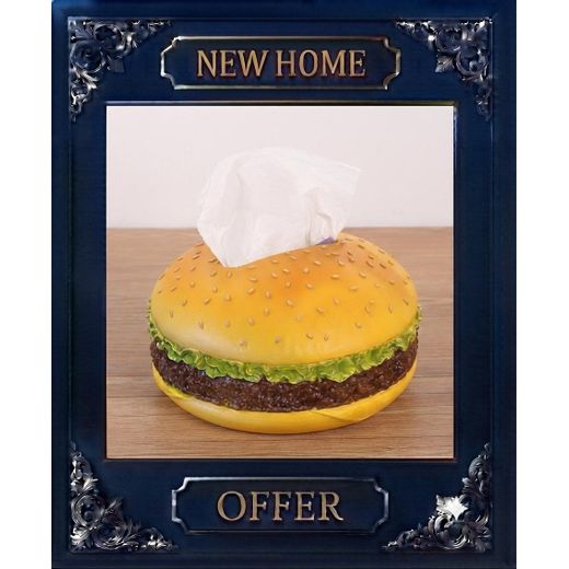 Generic 3D Burger-Shaped Tissue Box – Decorative Tissue Holder for Office, Kitchen, and Living Room – Creative Design for Gifts and Decor - 1PC ( SPECIAL OFFER )