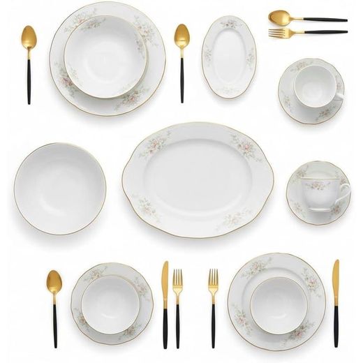 Generic Arcopal Set 38 Pieces Teraa Plates Cups Serving Spoons Practical and Elegant Design for Everyday Meals and Occasions with Shatterproof Microwave and Freezer 190cc - image 2