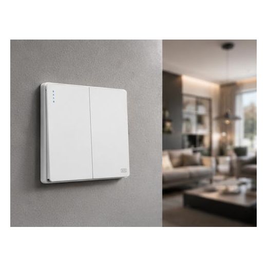 Generic NUOVO White Double Wide Rocker Two-Way Switch with Chassis – 16A