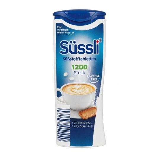 Generic Sussli German Sweetener Tablets 1200 Tablets 72g in Dispenser - Lactose Free - Imported from Germany