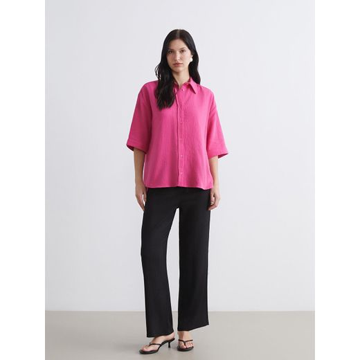 LC Waikiki Textured Women's Trousers With Elastic Waistband