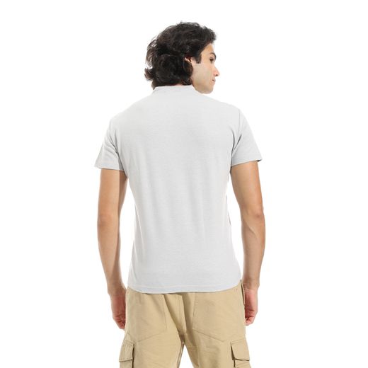 Andora Half sleeves with Button Closure Collar T-Shirt - Light Grey - image 3