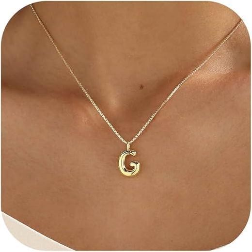 Julia Store Dainty Initial Necklaces for Women 18K Gold Plated Stainless Steel Trendy Letter Necklace Personalized Initial Love Pendant Necklace Tiny Letter Name Necklaces Gift