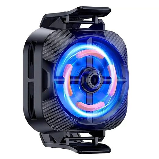 Generic X94 Magnetic Semiconductor Phone Cooler  Portable Mobile Cooling Fan with Digital Temperature Display & RGB Light for Smartphone Gaming - image 2