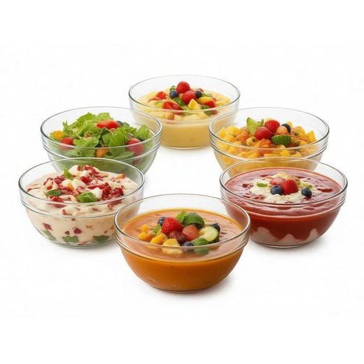 Generic طقم بولات زجاج مكون من 6 أوعية