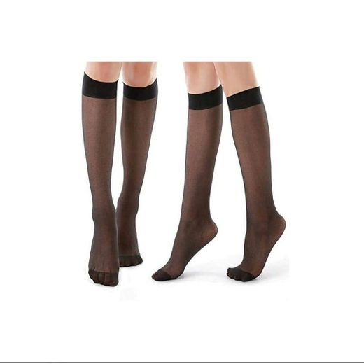 Silvy - Set Of (3) Knee High Voile Socks - Black - image 2
