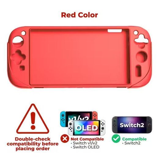 Dobe TNS-3158 Silicone Protective Case for Switch 2 - Red - image 2