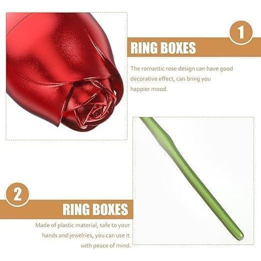 Generic Rose Shaped Jewelry Case Ring Holder 1 Set Rose Ring Box Design Engagement Box Proposal Engagement Sign in - image 2