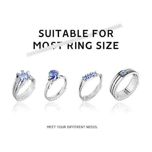 Generic Ring Size Adjuster For Loose Rings, Ring Tightener 4 Sizes Resizer Fit Spiral Silicone Tightener Set, Rings Fit Adjuster For Women Men Ring Tightener - 4 Pcs Clear Rings - image 4