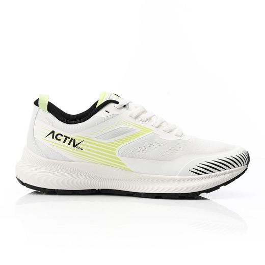 Activ Lace up Leather Sneakers White , Yellow , Black - image 2