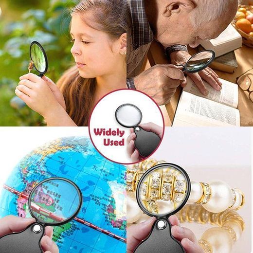 Generic Portable Mini Foldable Double-Sided Pocket-Sized Magnifying Lens with Rotating Protective Cover, Handheld Lens with 5x Magnification for Reading, Seniors, Office, and Books - image 2
