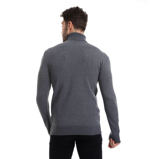 Caesar Mens Wool Pullover With High Neck - image 4
