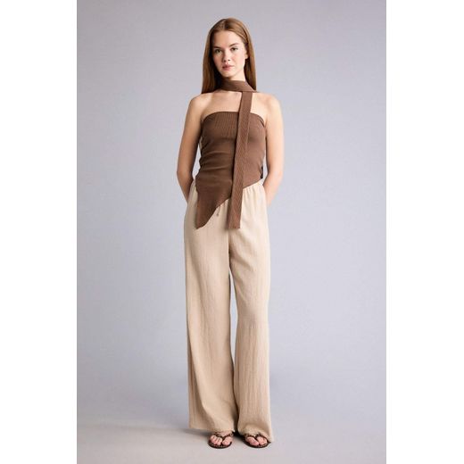 Defacto Wide Leg Double Pocket Linen Look Trousers - image 2