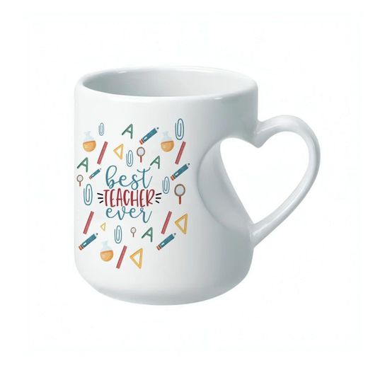 Generic Mug with Heart Handle - Custom Ceramic Gift for Teachers