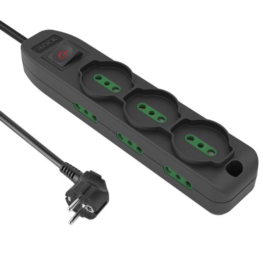 iLOCK 9-Outlet Power Strip with Illuminated Double-Pole Switch and 3-Meter Cable, 16A 250V Power Strip with Up to 3500W Capacity, Pure Copper PVC Cable, Ungrounded, Suitable for Home and Office Use, Model No. 5189 - image 4