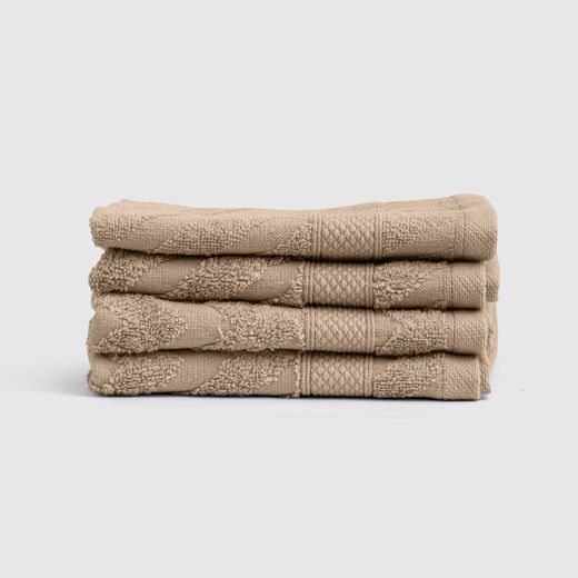 Ariika Plaza hand towel beige (Set of 4) 33x33 cm -Made out of 100% Giza 86 Egyptian cotton Premium, durable and luxuriously soft-PlazaBeige