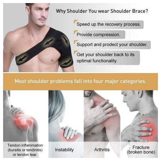 Mas Mas Left & Right Shoulder Brace for Women and Men - Black - image 4