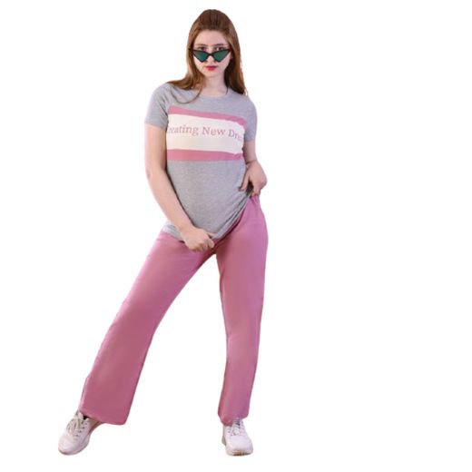 Generic ' Pajamas, Gray T-shirt And Pink Pants