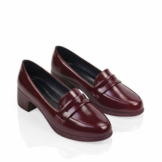 Generic Stylish loafers with a comfortable 3 cm heel -Burgundy