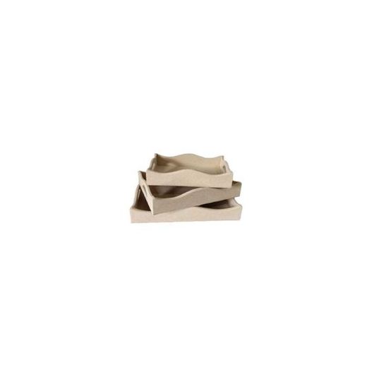 Generic set of wooden 3 trayes for panting