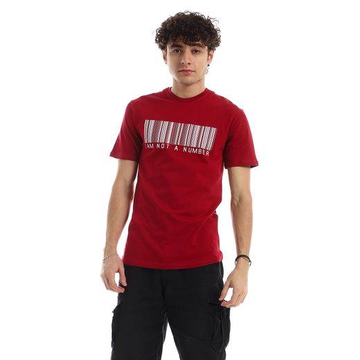 Mesery Cotton Printed T-Shirt For Men - Maroon