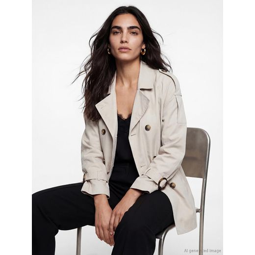 LC Waikiki Double Breasted Belted Women's Trench Coat