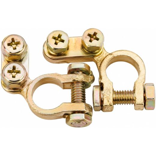 Generic Brass terminal clips for car, truck, and boat batteries- pair, color selection randomly. - image 2
