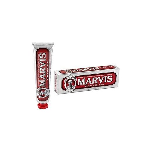 Marvis  Cinnamon Mint Toothpaste, 85 ml, Sensational Flavoured Toothpaste Helps Remove Plaque & Promote Healthy Gums with Long-Lasting Freshness