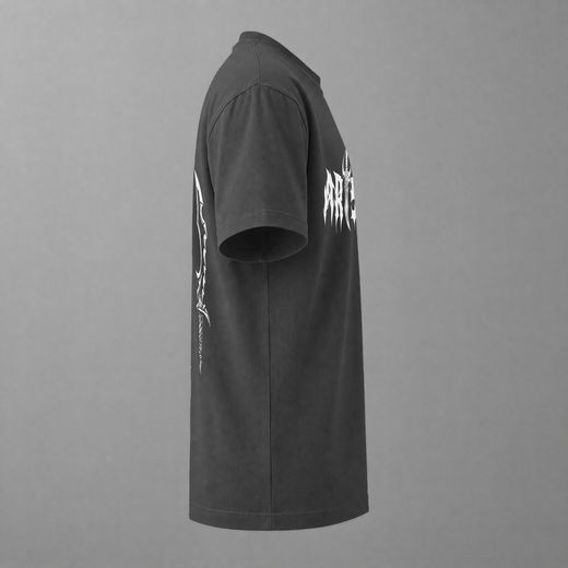 Generic T-Shirt Anime Oversized Cotton T-02 - Dark Grey - image 3