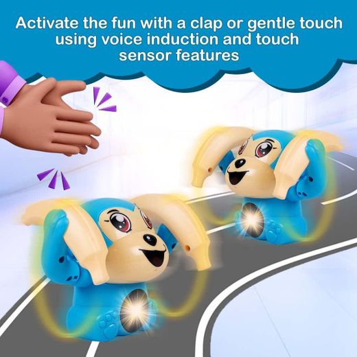 Generic   Voice Control Banana Dancing Monkey Toy Spinning, Rolling and Tumbling Toy for Kids with Bright LED Lights & Sound Effects - image 2