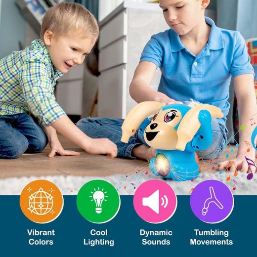 Generic   Voice Control Banana Dancing Monkey Toy Spinning, Rolling and Tumbling Toy for Kids with Bright LED Lights & Sound Effects - image 4