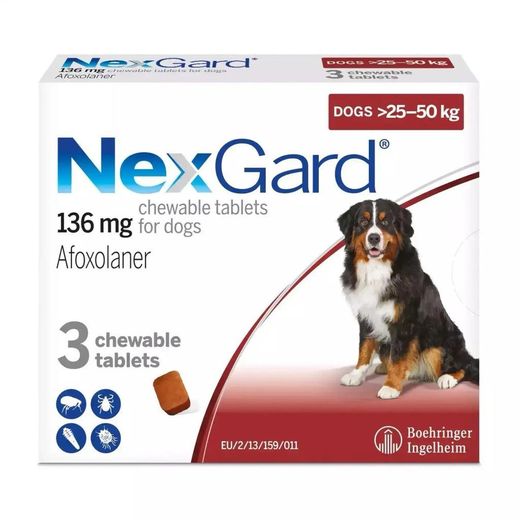 Boehringer Ingelheim Nexgard For Dogs 136 mg 25-50 kg 3 Tablets